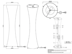 Kleine LED Stehleuchte Lichtsäule aus Stoff in Weiß Zylinder, Höhe 123cm