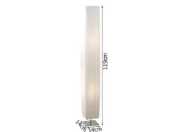 Kleine LED Stehleuchte mit Plissee Stoffschirm Weiß eckig, Höhe 119cm