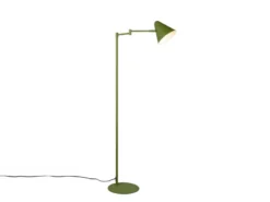 Kleine LED Stehleuchte mit Schwenkarm aus Metall Grün, Höhe 126,5cm