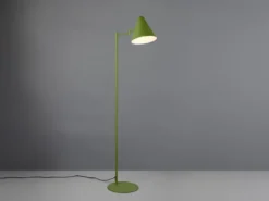Kleine LED Stehleuchte mit Schwenkarm aus Metall Grün, Höhe 126,5cm