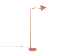 Kleine LED Stehleuchte mit Schwenkarm aus Metall Apricot, Höhe 126,5cm
