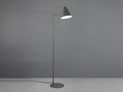 Kleine LED Stehleuchte mit Schwenkarm aus Metall Anthrazit, Höhe 126,5cm