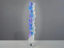 Kleine LED Stehleuchte PULSE aus irisierendem Kunststoff, Höhe 119cm