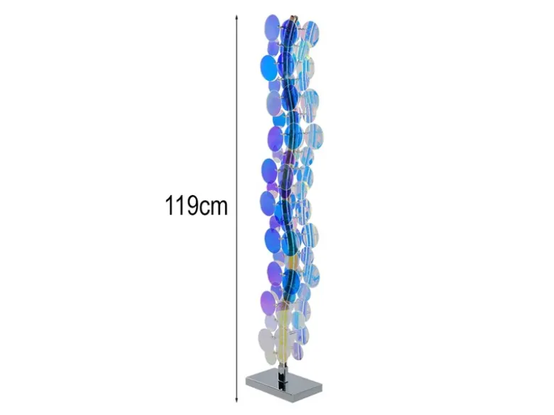Kleine LED Stehleuchte PULSE aus irisierendem Kunststoff, Höhe 119cm