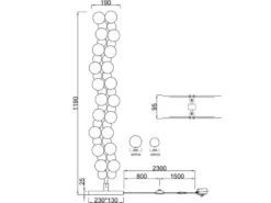 Kleine LED Stehleuchte PULSE aus irisierendem Kunststoff, Höhe 119cm