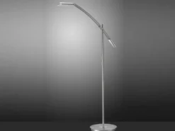 Kleine LED Stehleuchte VERONA dimmbar & schwenkbar in Silber, Höhe 126cm