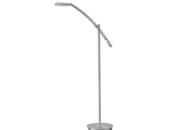 Kleine LED Stehleuchte VERONA dimmbar & schwenkbar in Silber, Höhe 126cm