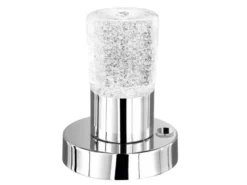 Kleine LED-Tischlampe Silber Chrom mit Sensordimmer, Höhe 14cm