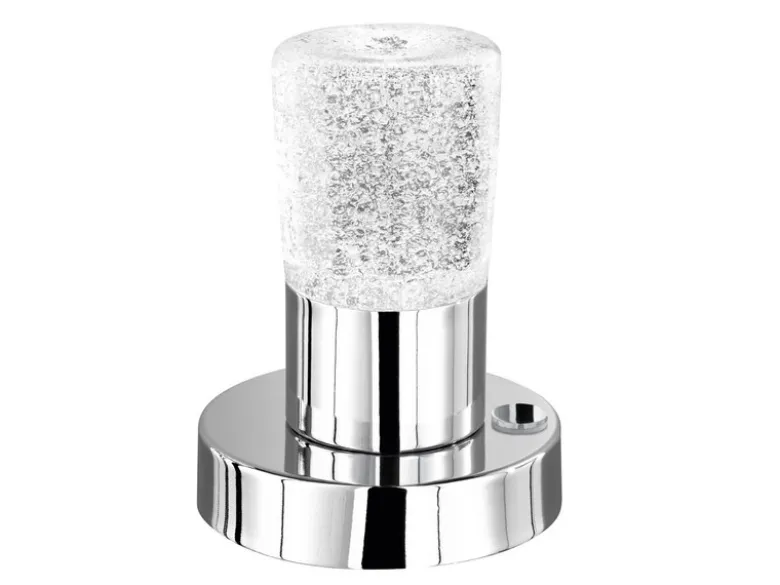 Kleine LED-Tischlampe Silber Chrom mit Sensordimmer, Höhe 14cm