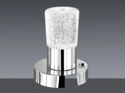 Kleine LED-Tischlampe Silber Chrom mit Sensordimmer, Höhe 14cm