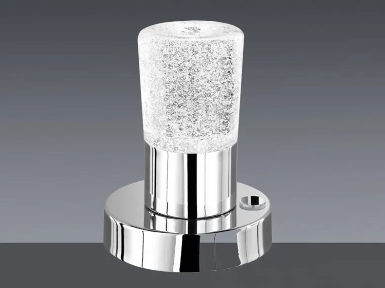Kleine LED-Tischlampe Silber Chrom mit Sensordimmer, Höhe 14cm