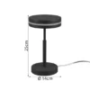 Kleine LED Tischleuchte FRANKLIN rund, Anthrazit, Höhe 25cm