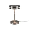 Kleine LED Tischleuchte FRANKLIN rund Silber, Höhe 25cm