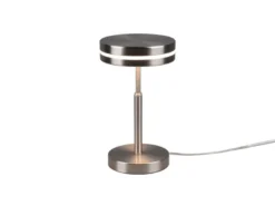 Kleine LED Tischleuchte FRANKLIN rund Silber, Höhe 25cm