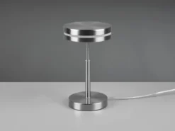 Kleine LED Tischleuchte FRANKLIN rund Silber, Höhe 25cm