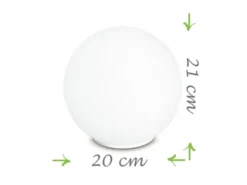 Kleine LED Tischleuchte Glaskugel Lampenschirm Opalweiß, Ø 20cm
