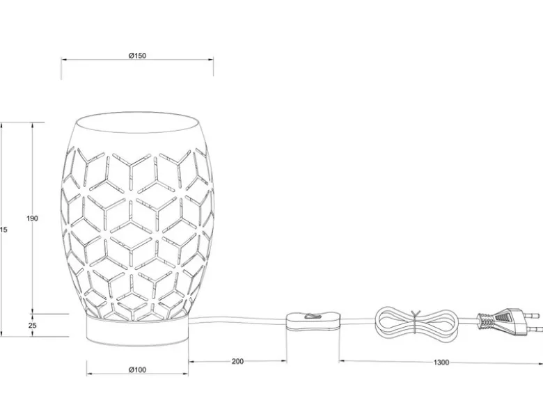 Kleine LED Tischleuchte in Coffee mit ausgefallenem Stanzmuster, H: 21cm