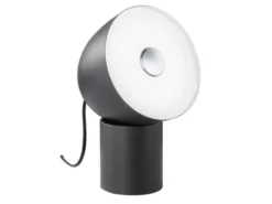 Kleine LED Tischleuchte LEE Schwarz / Weiß, Höhe 25cm