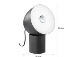 Kleine LED Tischleuchte LEE Schwarz / Weiß, Höhe 25cm
