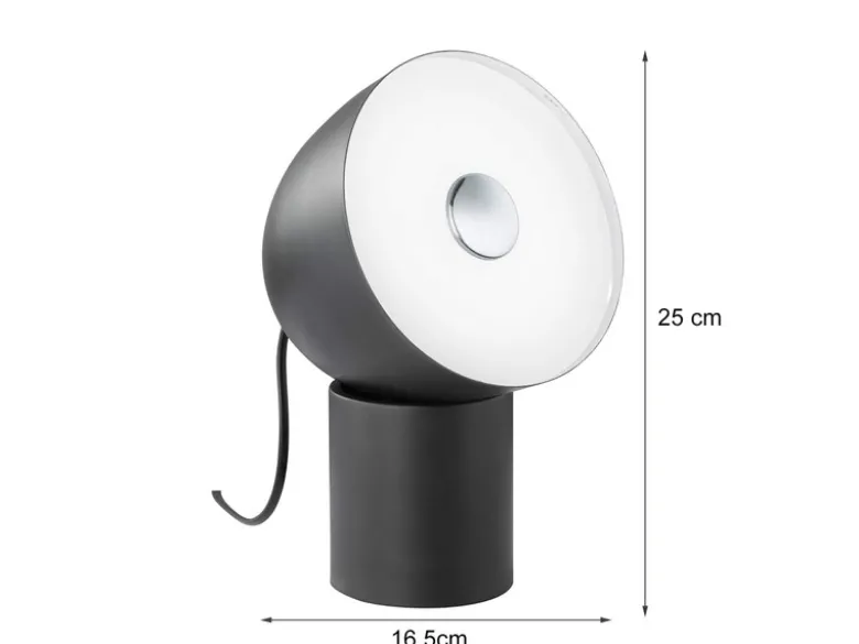 Kleine LED Tischleuchte LEE Schwarz / Weiß, Höhe 25cm