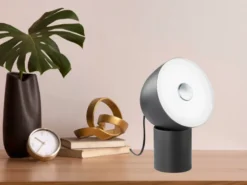 Kleine LED Tischleuchte LEE Schwarz / Weiß, Höhe 25cm