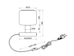 Kleine LED Tischleuchte mit Glasschirm Chrom bedampft, Höhe 18cm