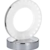 Kleine LED Tischleuchte OLE Silber Chrom, Höhe 17cm