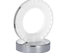 Kleine LED Tischleuchte OLE Silber Chrom, Höhe 17cm
