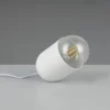 Kleine LED Tischleuchte oval aus Metall in Weiß, Höhe 13,5cm