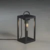 Kleine LED Tischleuchte Schwarz aus Stahl mit Klarglas, Höhe 33cm