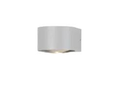 Kleine LED Up and Down Außenwandleuchte GELA in Weiß, Höhe 6,5cm