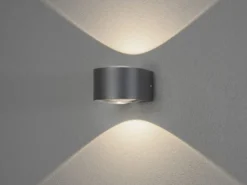 Kleine LED Up and Down Außenwandleuchte GELA in Anthrazit, Höhe 6,5cm