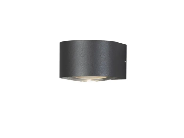 Kleine LED Up and Down Außenwandleuchte GELA in Anthrazit, Höhe 6,5cm