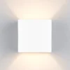 Kleine LED Wandleuchte aus Gips mit Up and Down Lichteffekt, Würfel 11,5cm
