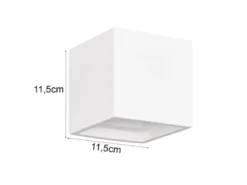 Kleine LED Wandleuchte aus Gips mit Up and Down Lichteffekt, Würfel 11,5cm