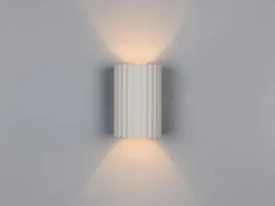 Kleine LED Wandleuchte mit Up and Down Lichteffekt, Metall Grau, Höhe 12cm