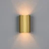 Kleine LED Wandleuchte mit Up and Down Lichteffekt, Metall Gold, Höhe 12cm