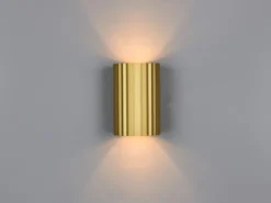 Kleine LED Wandleuchte mit Up and Down Lichteffekt, Metall Gold, Höhe 12cm