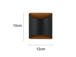 Kleine LED Wandleuchte Up and Down aus Metall Schwarz Gold, Höhe 10cm
