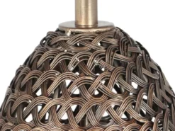 Kleine Orientalische LED Pendelleuchte aus Metallgeflecht in Altmessing, Ø 23cm