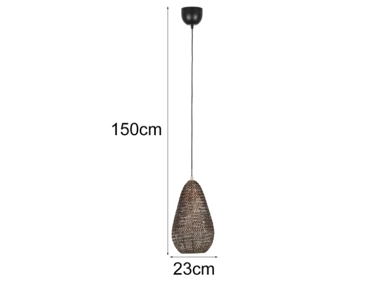 Kleine Orientalische LED Pendelleuchte aus Metallgeflecht in Altmessing, Ø 23cm