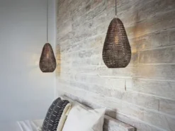 Kleine Orientalische LED Pendelleuchte aus Metallgeflecht in Altmessing, Ø 23cm