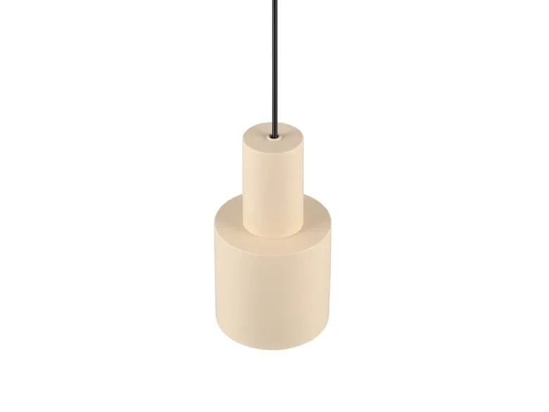 Kleine Pendelleuchte AGUDO mit Metall Lampenschirm Beige, Ø 12cm