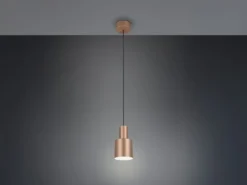 Kleine Pendelleuchte AGUDO mit Metall Lampenschirm Coffee, Ø 12cm