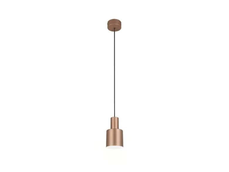 Kleine Pendelleuchte AGUDO mit Metall Lampenschirm Coffee, Ø 12cm