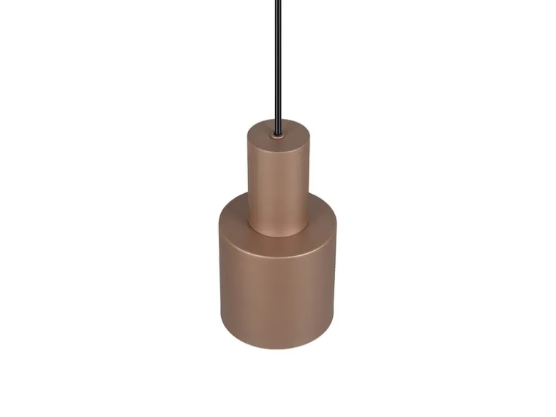 Kleine Pendelleuchte AGUDO mit Metall Lampenschirm Coffee, Ø 12cm