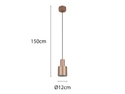 Kleine Pendelleuchte AGUDO mit Metall Lampenschirm Coffee, Ø 12cm