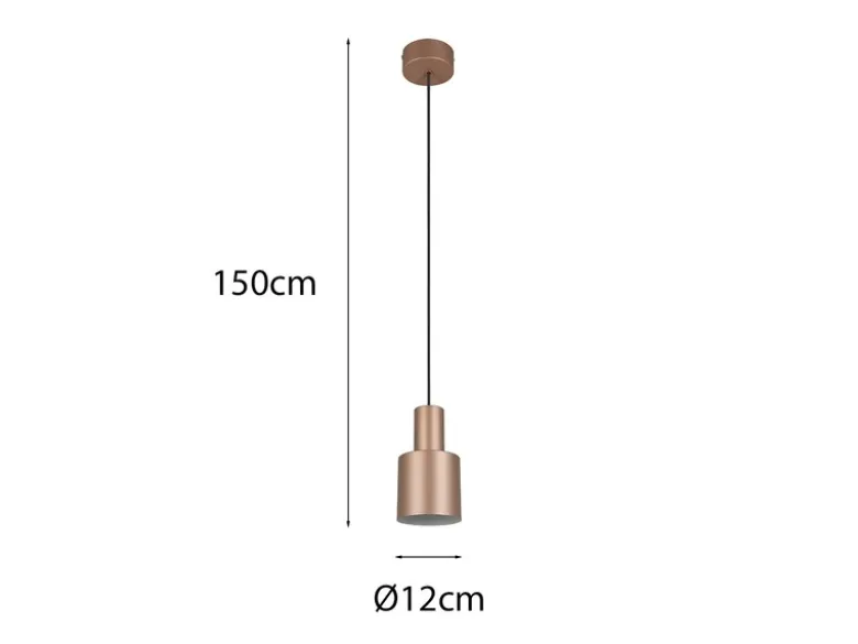 Kleine Pendelleuchte AGUDO mit Metall Lampenschirm Coffee, Ø 12cm