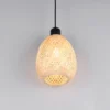 Kleine Pendelleuchte AMELIE Korblampe aus geflochtenem Bambus, Ø 18cm