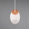 Kleine Pendelleuchte BIDAR in Weiß mit ausgefallenem Stanzmuster, Ø 15cm